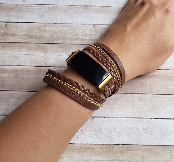 Boho Chic Fitbit Inspire and HR Band Vegan Leather Braided Fancy