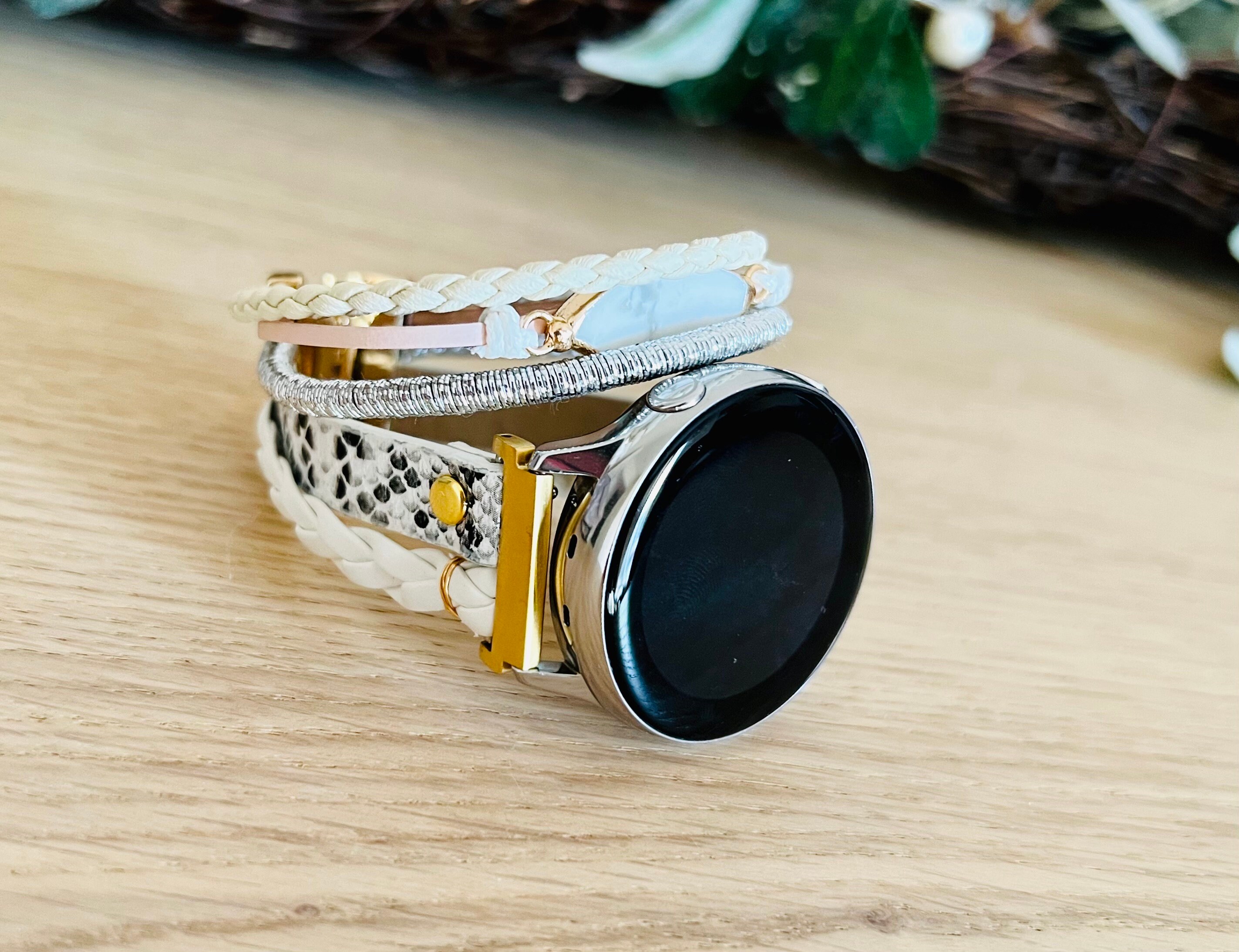 Boho Chic Samsung Galaxy Watch Band 40 44 White Black Snake | Etsy Australia