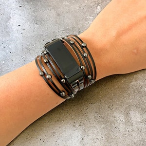 Chic Watch Band for Fitbit Inspire 3, Unique Beaded Leather Wrap Armband for Inspire 3, Fitbit Watch Jewelry, Fashion Wristband, Cute Strap