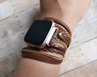 Boho Chic Fitbit Versa 3 Fitbit Sense Watch Band Pulsera de cadena dorada  para Versa 3 Fitbit Sense Mujeres Joyería delicada -  México