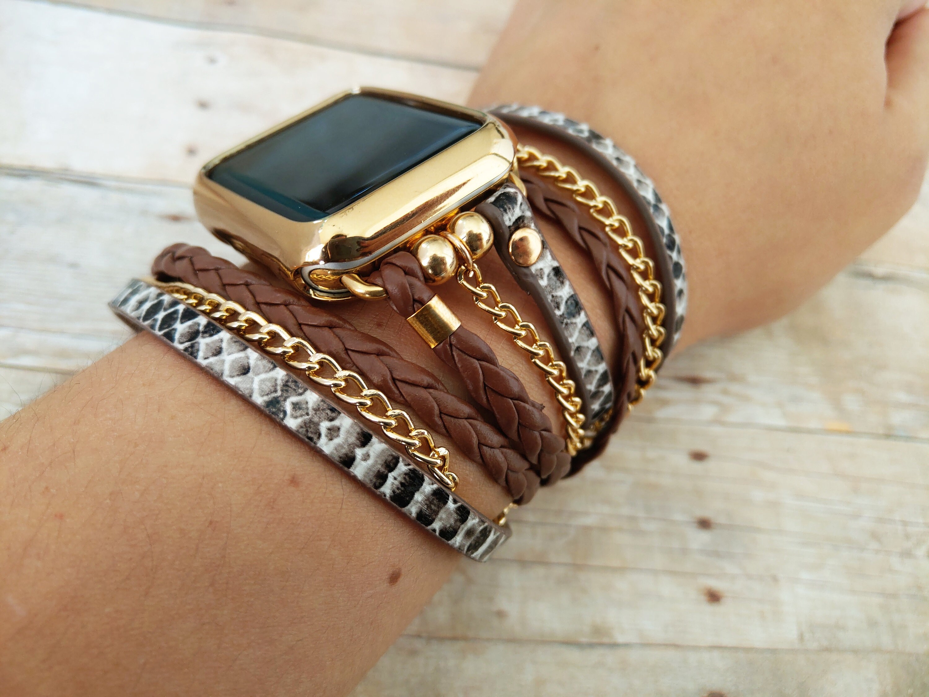 Brown Boho Chic Apple Watch Band 7 SE 6 