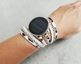 Elegante en chique leren wikkelarmband voor Garmin-horloge (Forerunner, Venu, Vivoactive)