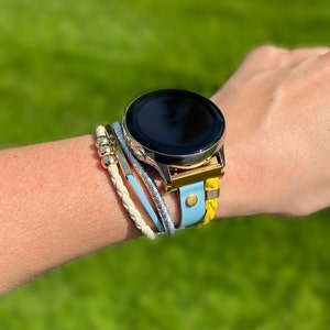 Posh Chic Samsung Galaxy Watch 6 5 4 2 Band, Bicolor Galaxy Watch Bracelet, Samsung Galaxy Active Fashion Strap 3 41mm, Unisex Wristband