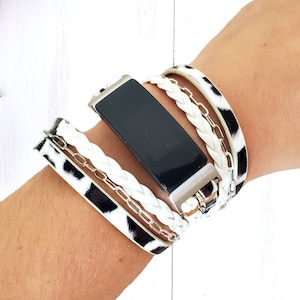 Layered Leather Bracelet for Fitbit Inspire 3, Luxury Watch Band,Fitbit Wristband, Unisex Armband, Unique Gift for Her Him They