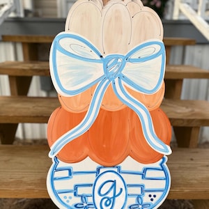 Large Pumpkin Door Hanger - Pumpkin Door Hanger - Fall Door Hanger - Chinoiserie Door Hanger - Personalized Door Hanger