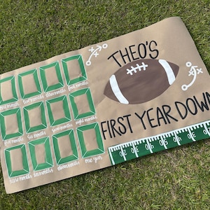 First Year Down Banner - Handpainted Custom Birthday Party Banner- Birthday Banner - Craft Paper Banner - Party Banner - Football Banner