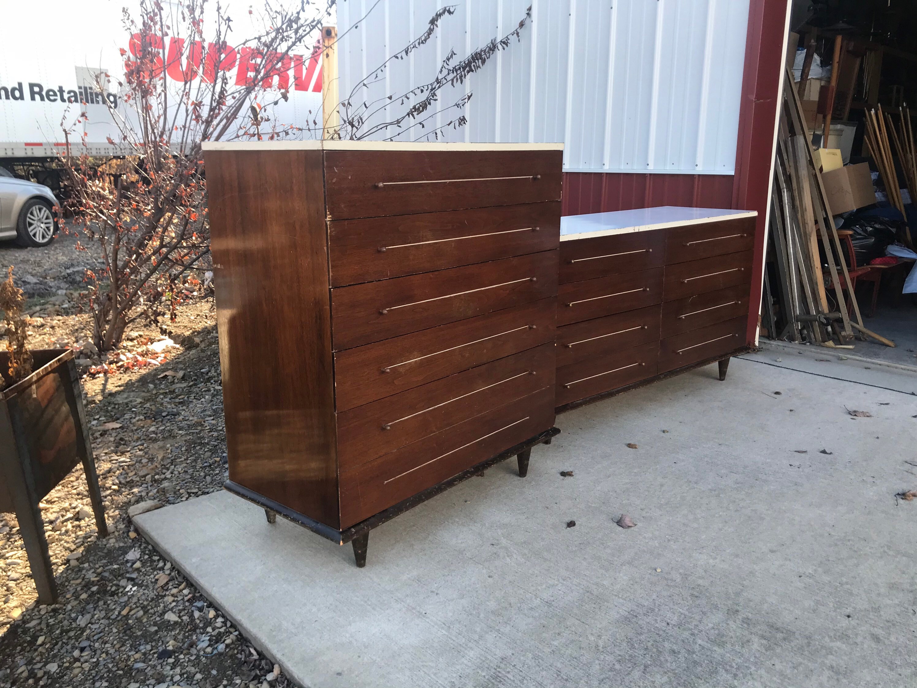 A beautiful pair of mid century modern dressers by link Taylor Etsy