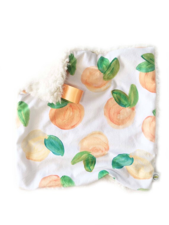 READY TO SHP Peaches Baby Blanket Baby Minky Blanket Girl Etsy