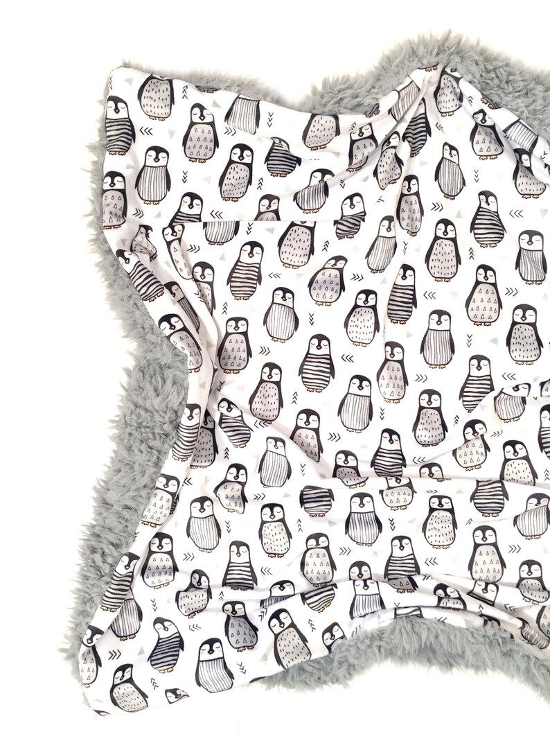 Penguins Blanket Penguins Baby Nursery Penguins Minky | Etsy