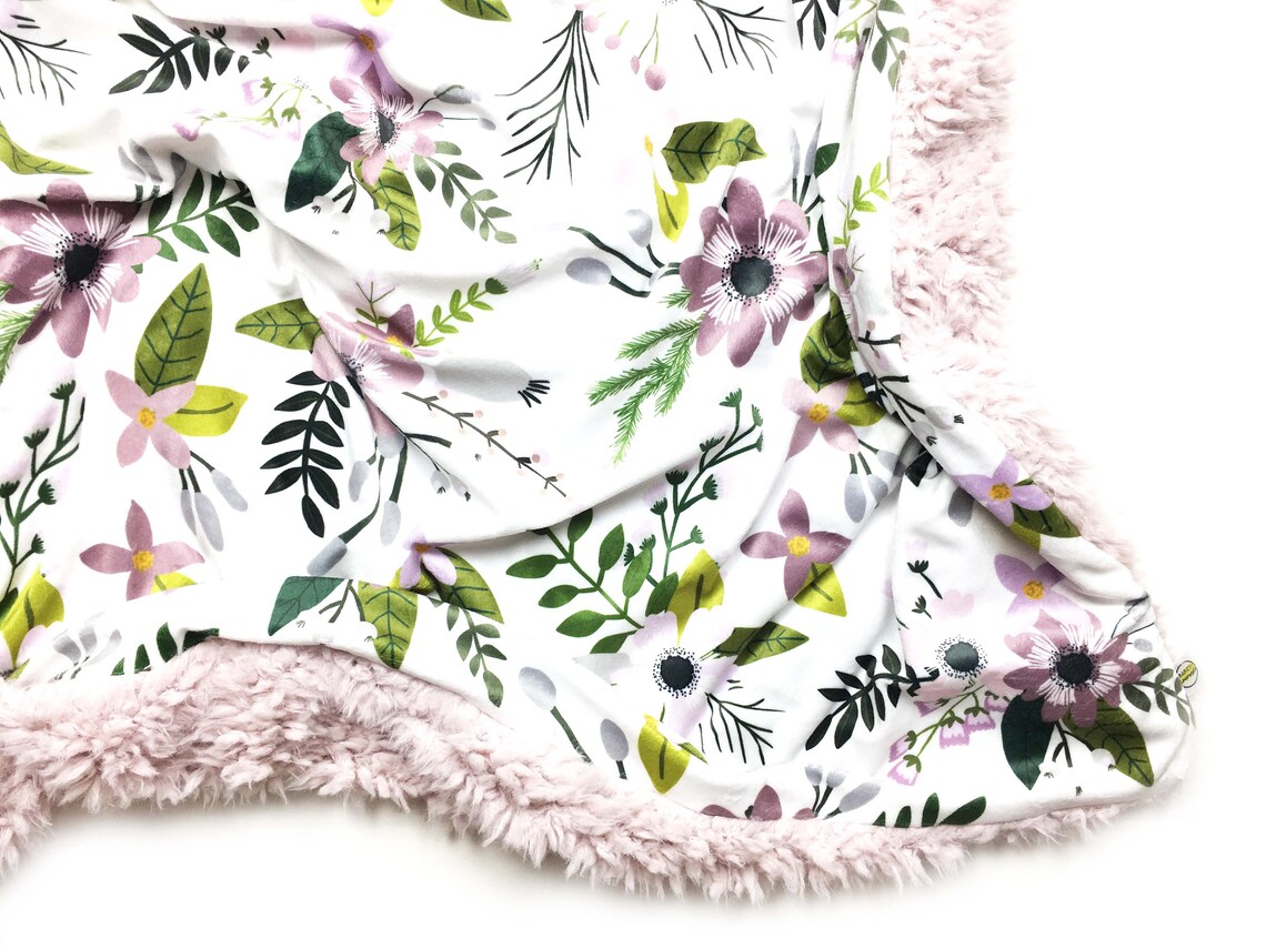 Lavender Bloom Blanket Floral Baby Blanket Baby Girl Etsy
