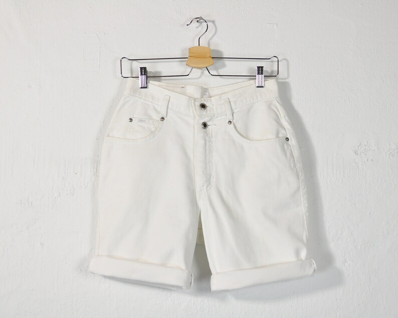 white denim jean shorts