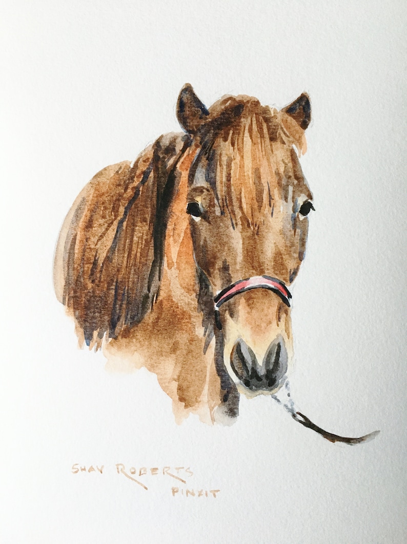 Horse Portrait/Watercolor Custom Commissioned Portrait/5x7/8x10/Watercolor Painting/Horse Gift image 5