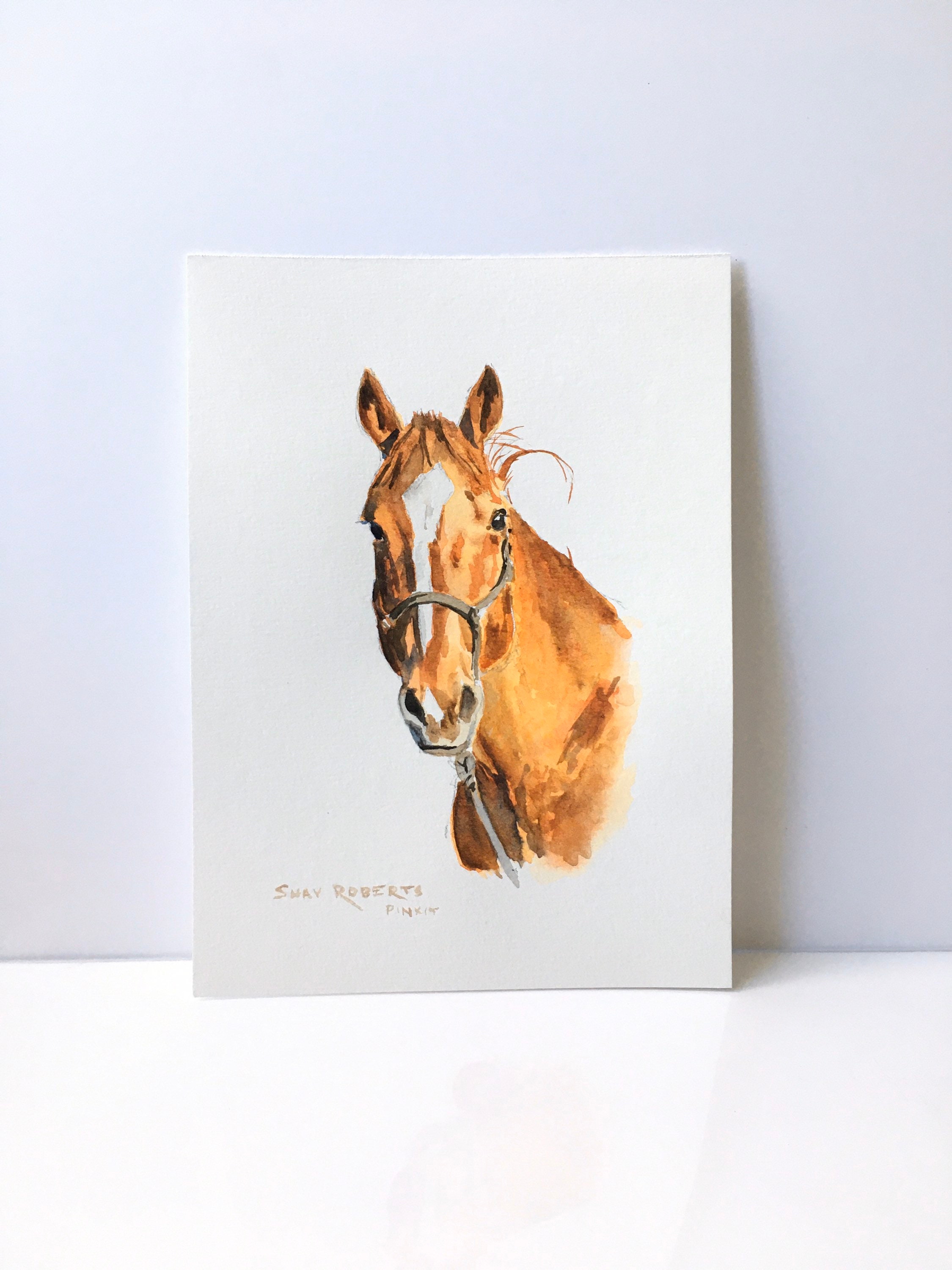 Horse Portrait/Watercolor Custom Commissioned Portrait/5"x7”/8"x10/Watercolor Painting/Horse Gift