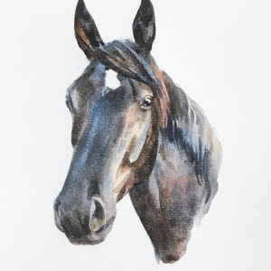 Horse Portrait/Watercolor Custom Commissioned Portrait/5x7/8x10/Watercolor Painting/Horse Gift image 6