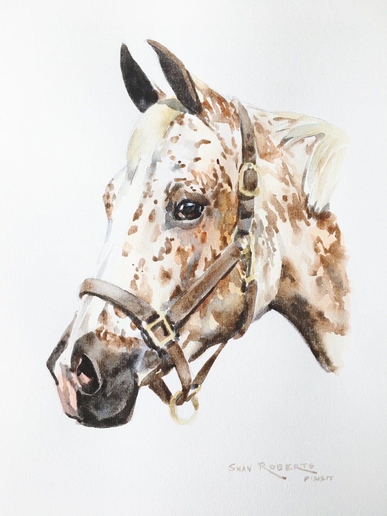 Horse Portrait/Watercolor Custom Commissioned Portrait/5x7/8x10/Watercolor Painting/Horse Gift image 7