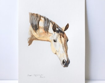 Ritratto di cavallo/Ritratto personalizzato su commissione ad acquerello/5"x7"/8"x10/Dipinto ad acquerello/Regalo di cavallo