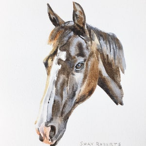 Horse Portrait/Watercolor Custom Commissioned Portrait/5x7/8x10/Watercolor Painting/Horse Gift image 8