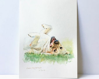 Hond portret/huisdier portretten/aquarel aangepaste opdracht portret/5"x7"/8"x10/aquarel schilderij/hond cadeau