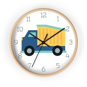 Free Shipping! Big Transporters Wall Clock for Children - Kids' Playroom, Childrens' Bedroom, Baby Nursery - Truck