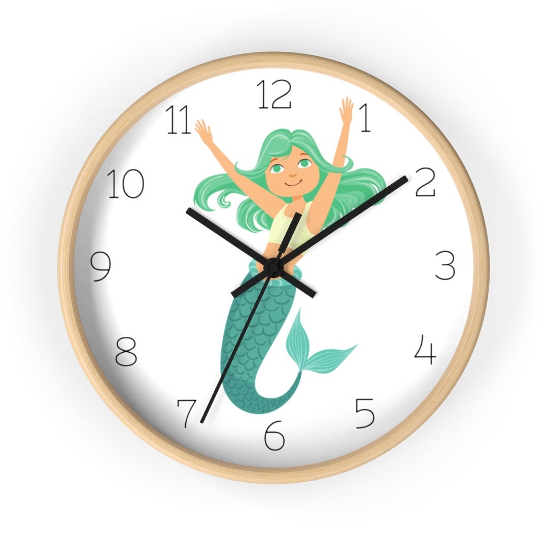 Magical Mermaids Wall Clock for Children Kids' Playroom Etsy