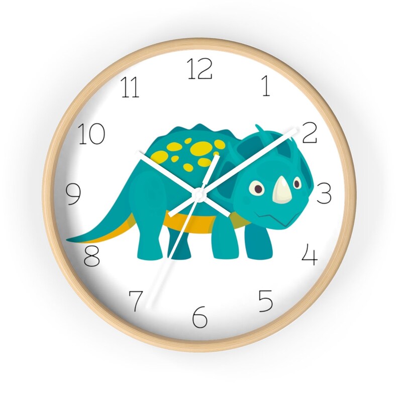 Dinosaur Wall Clock for Children Kids' Playroom, Childrens' Bedroom