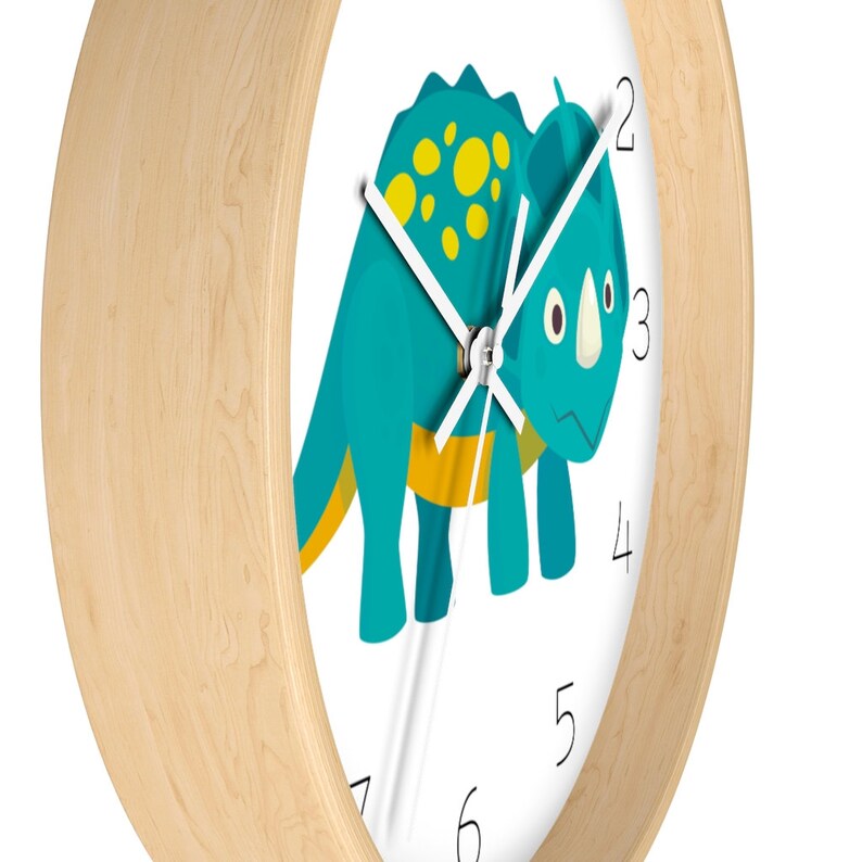 Dinosaur Wall Clock for Children Kids' Playroom, Childrens' Bedroom