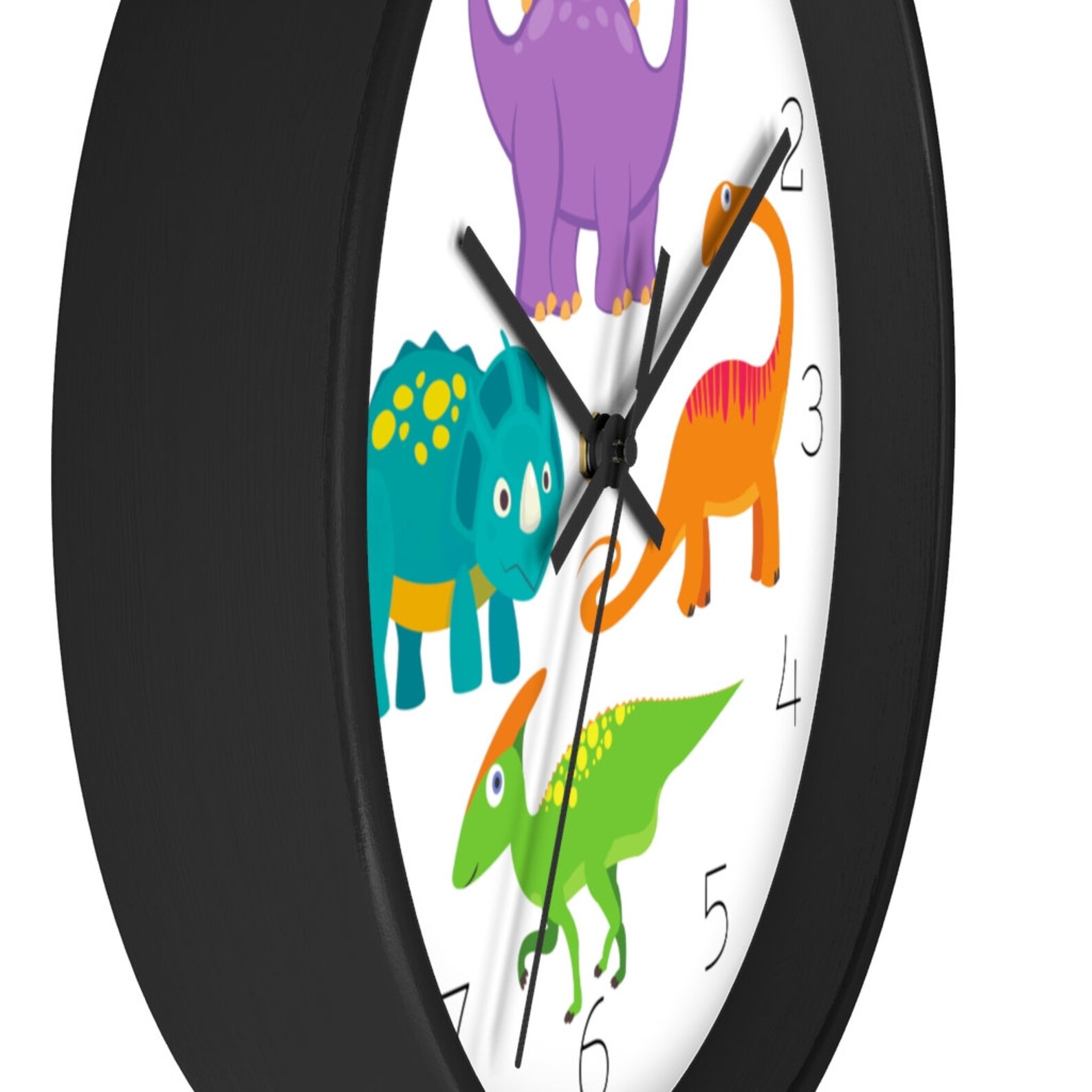 Dinosaurs Wall Clock for Children Kids' Playroom, Childrens' Bedroom