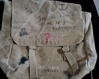 Vintage 90s army disposal high school bag