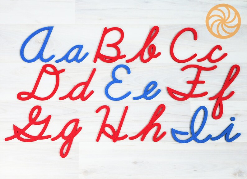 cursive moveable alphabet montessori alphabet uppercase etsy