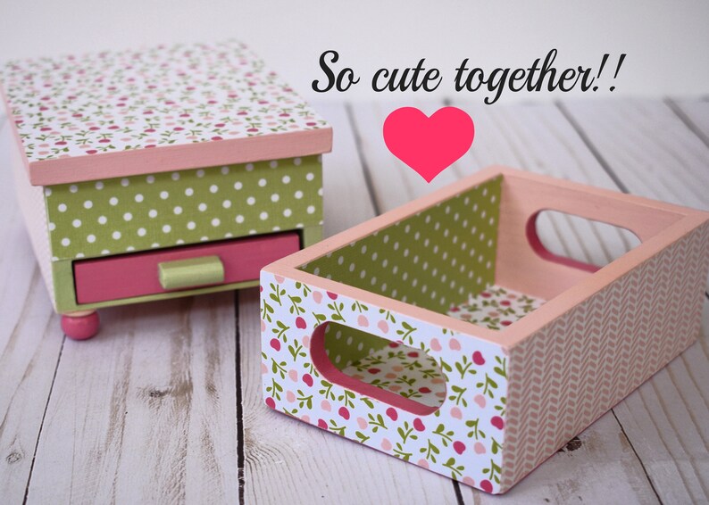 Wooden Jewelry Box With Mirror and One Pull Out Drawer Etsy