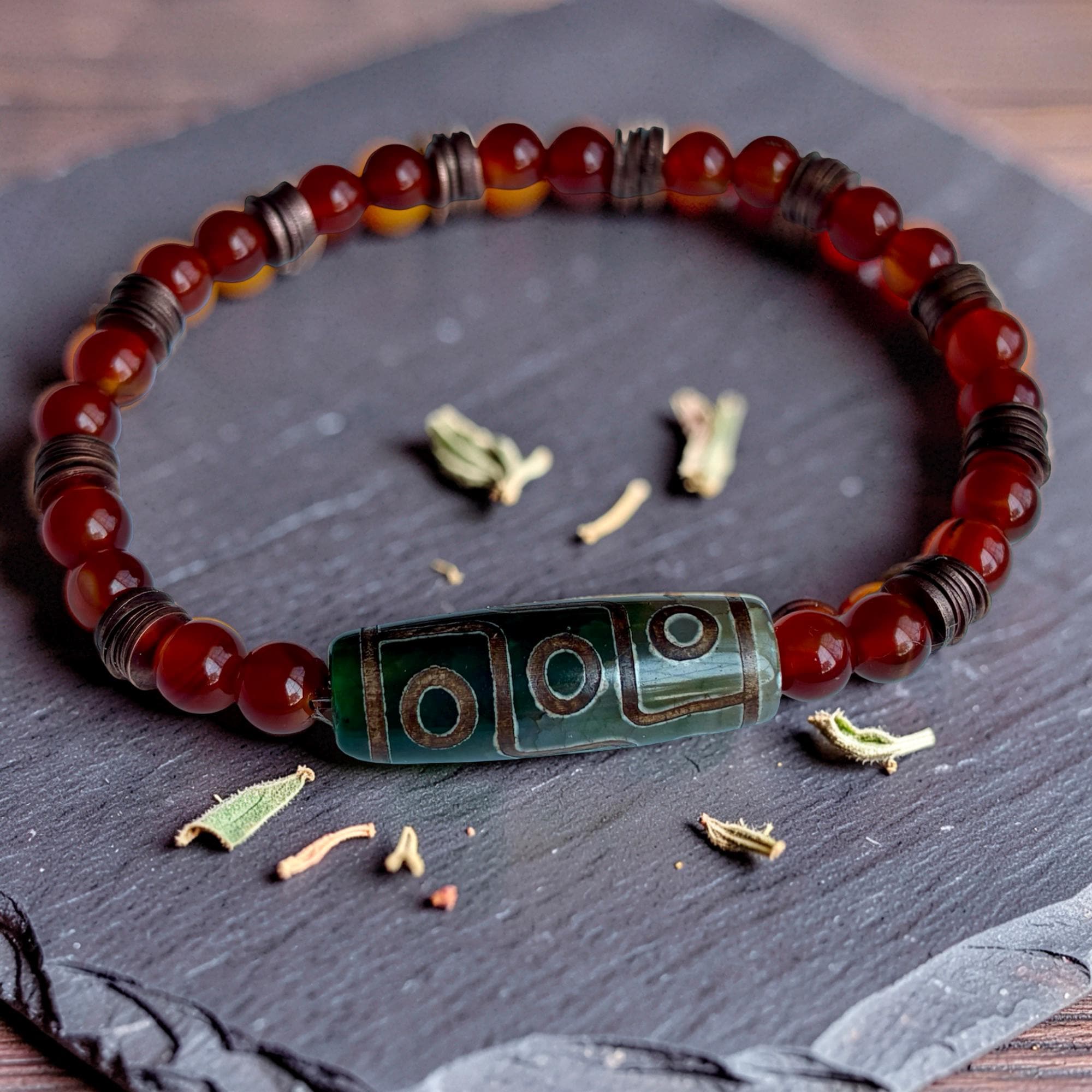 9 Eye Dzi Bead Bracelet - Etsy