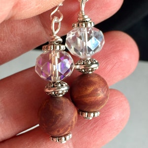Picasso Jasper Dangle Earrings with Austria Crystal
