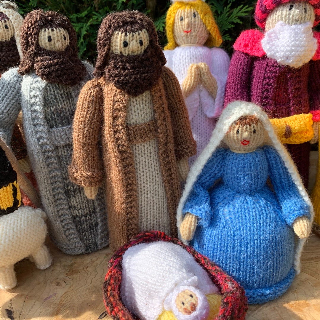 Knitted Nativity Set Traditional Nativity Set Child Etsy