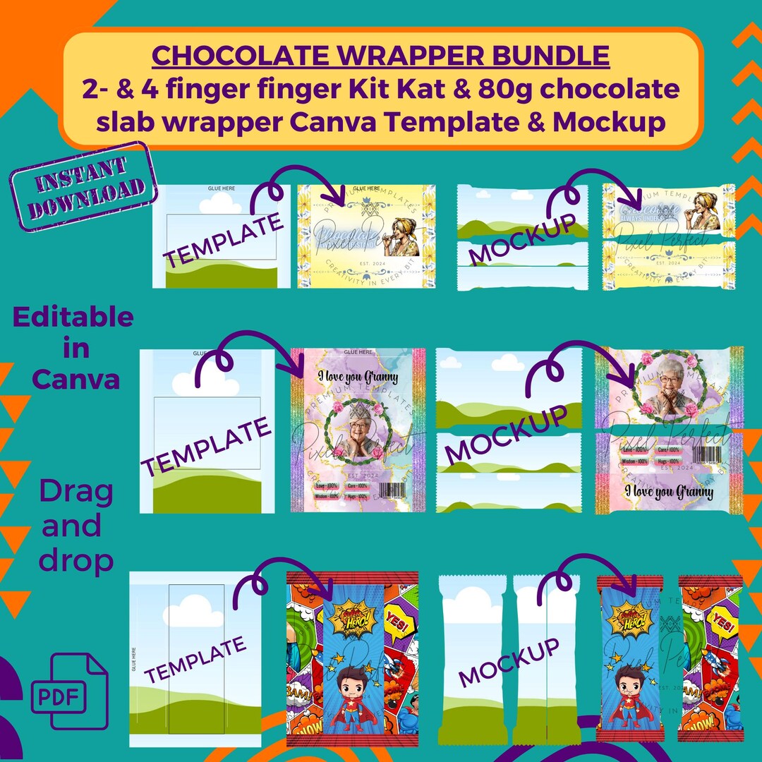 Reward Wrapper Personalized Chocolate Wrapper: Editable Canva Template, Party Favor ...