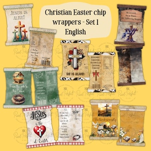 Christian Easter Chip Wrapper Bundle, Resurrection & Cross Designs