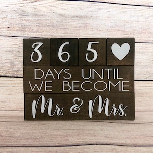 Wedding Countdown Blocks | Engagement Gift | Mr. and Mrs. | Bridal Shower Gift | Wedding Countdown | Days Until Our Wedding