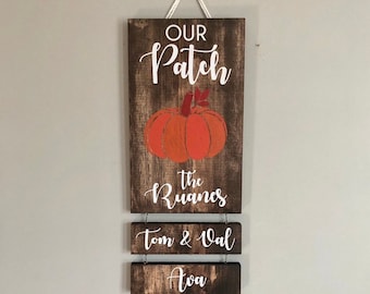 Personalized Farmhouse Family Sign / Fall Decor / Pumpkin Patch Sign