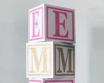 Cubes Blocks Baby Shower Christening Alphabet 6mm MDF 4ft Tall