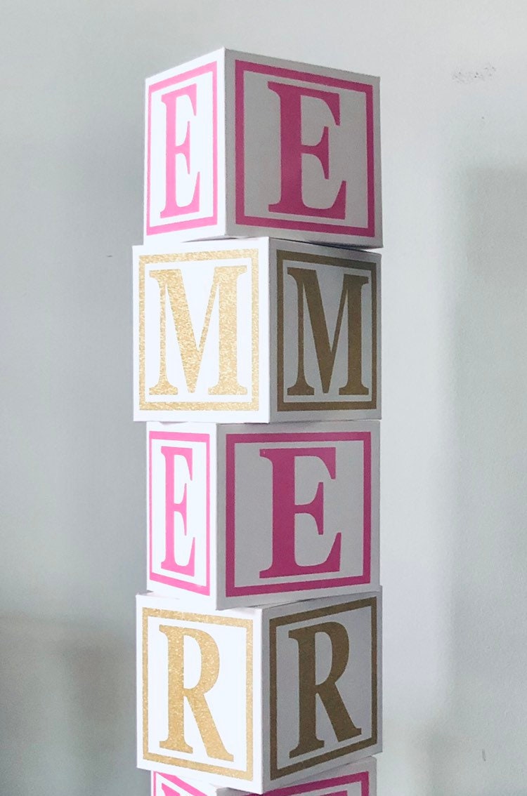 Baby Shower Blocks / Baby Shower Decor / Personalized Baby Blocks with Name / Nursery Decor