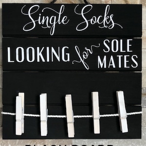 Single Socks Looking for Sole Mates Laundry Decor / Sock Hanger / Sock Organizer / Laundry Organizer image 10