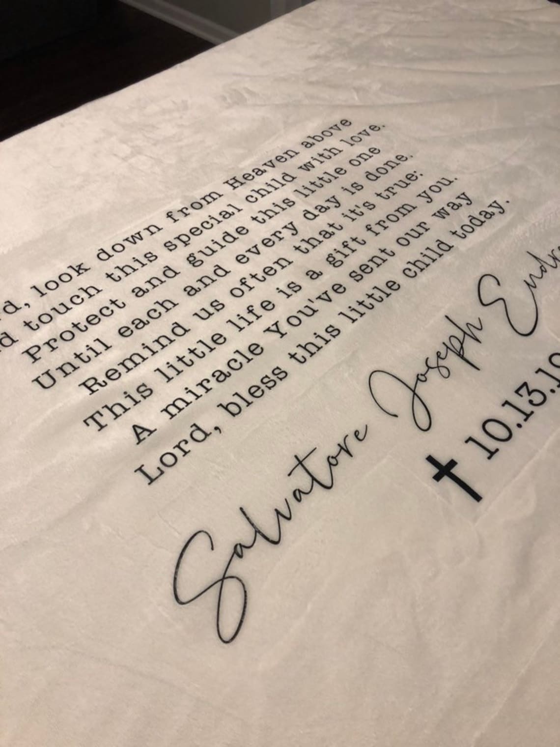 Personalized Baptism Blanket / Christening Blanket / Baptism Etsy