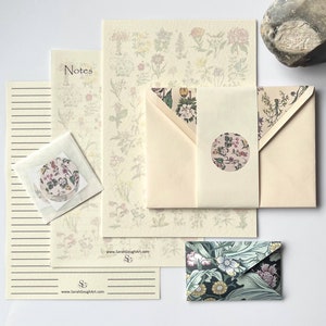 Artist's Distinctive Unique Design Vintage Floral Collection: Stationery Set Letter Writing Gifts Watercolour A Victorian Botanical Flair image 1