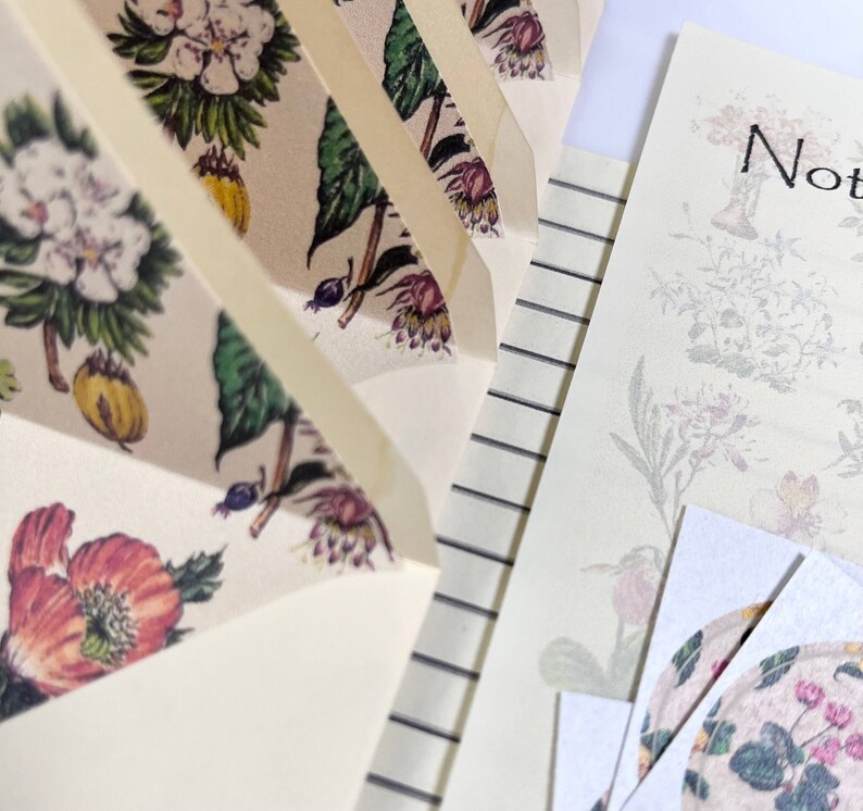 Artist's Distinctive Unique Design Vintage Floral Collection: Stationery Set Letter Writing Gifts Watercolour A Victorian Botanical Flair image 4