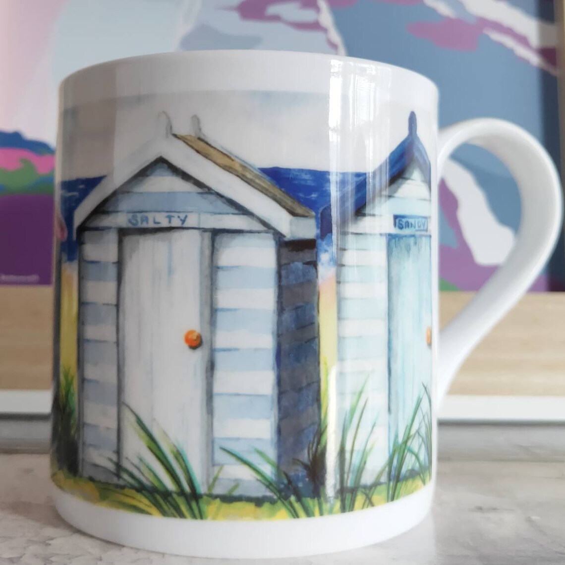 Beach Huts Bone China Mug Coffee Tea Hot Chocolate Gift Mugs Etsy