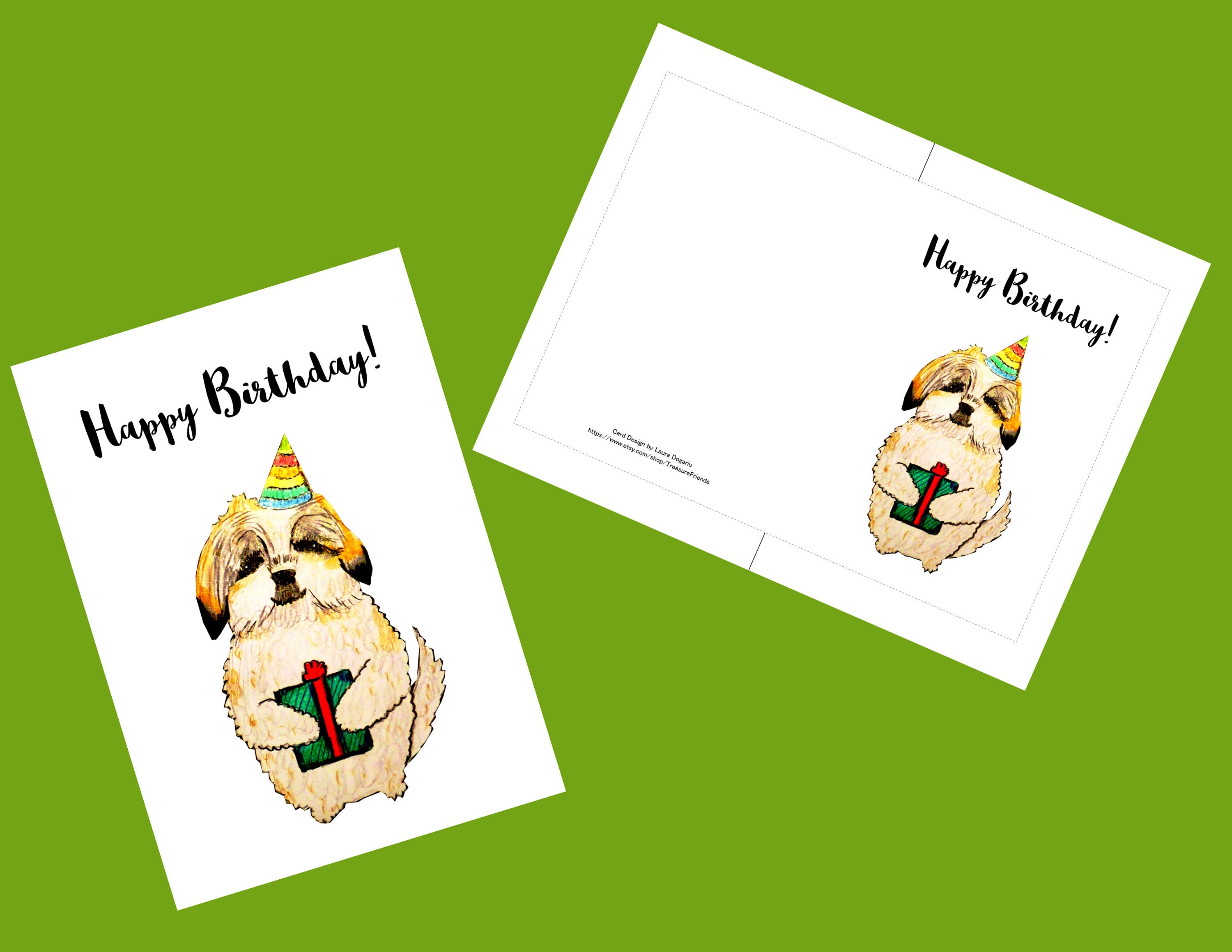 Dog Birthday Card, Gift for Dog Lovers, Digital Cards, Cute Cartoon