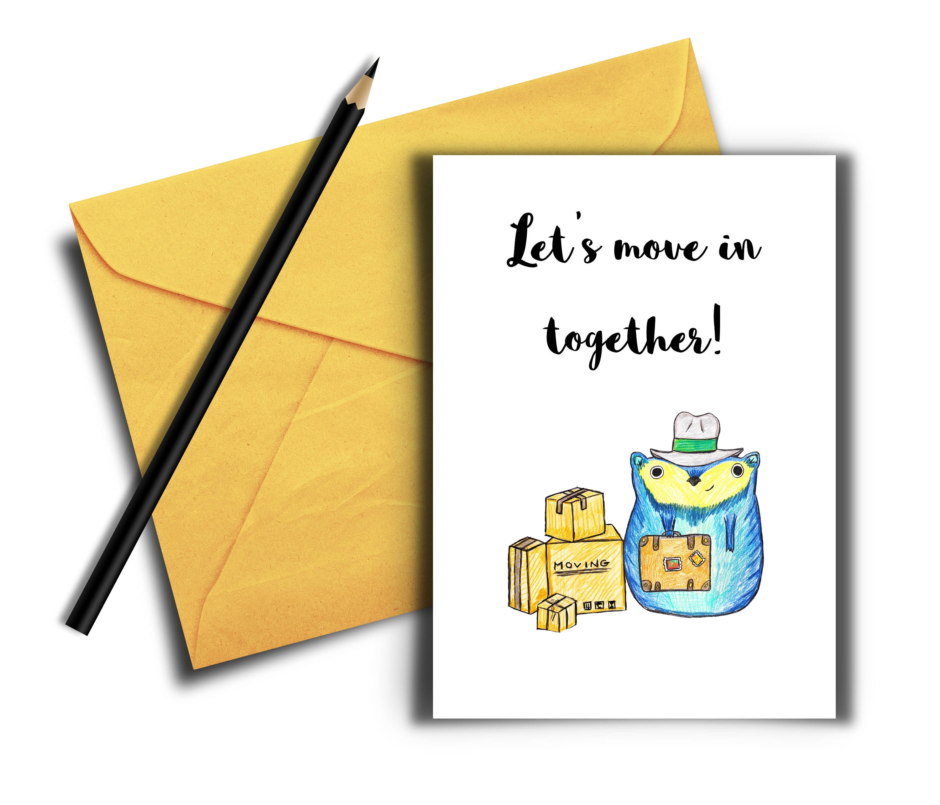 Moving in Together Card, Let's Move in Together, Printable Card