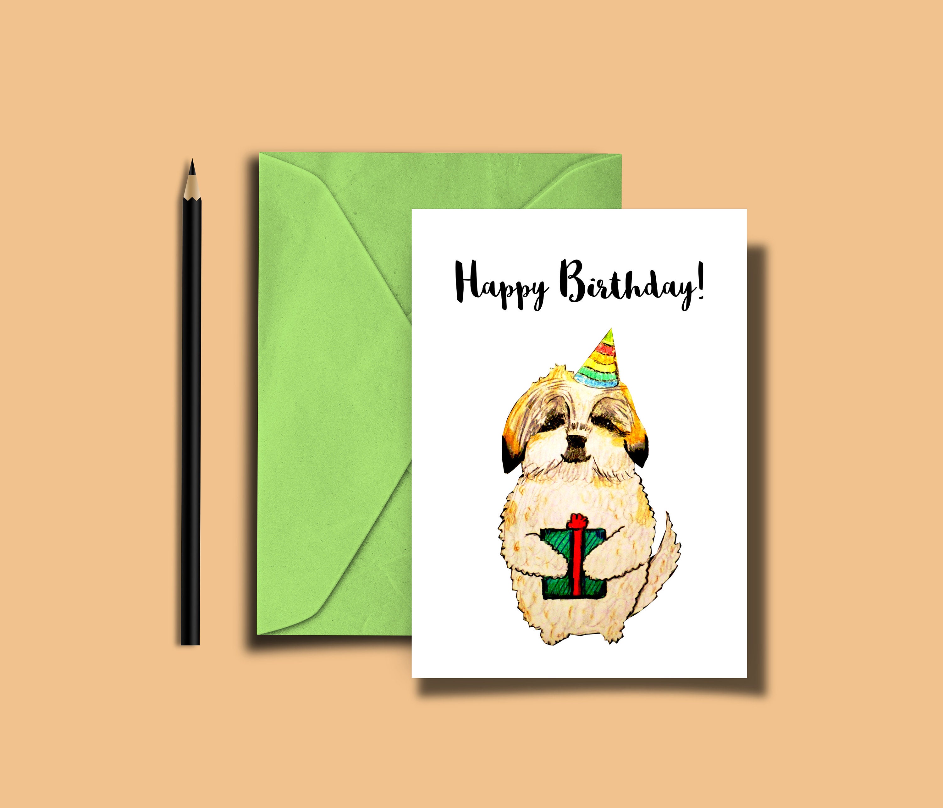 Dog Birthday Card, Gift for Dog Lovers, Digital Cards, Cute Cartoon