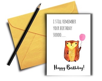 Funny Birthday Card for Ex Partner, Cute Printable Card, Awkward Ex Birthday Card, Instant Download