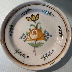 Antique French faience plate, no mark