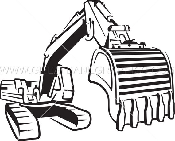 Download Excavator Svg Heavy Machinery Vector Excavator File For Etsy